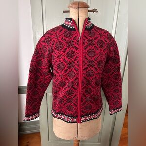 Wonderful L.L. Bean Nordic 100% Merino Lambswool Knit Zip-Up Sweater Size Medium